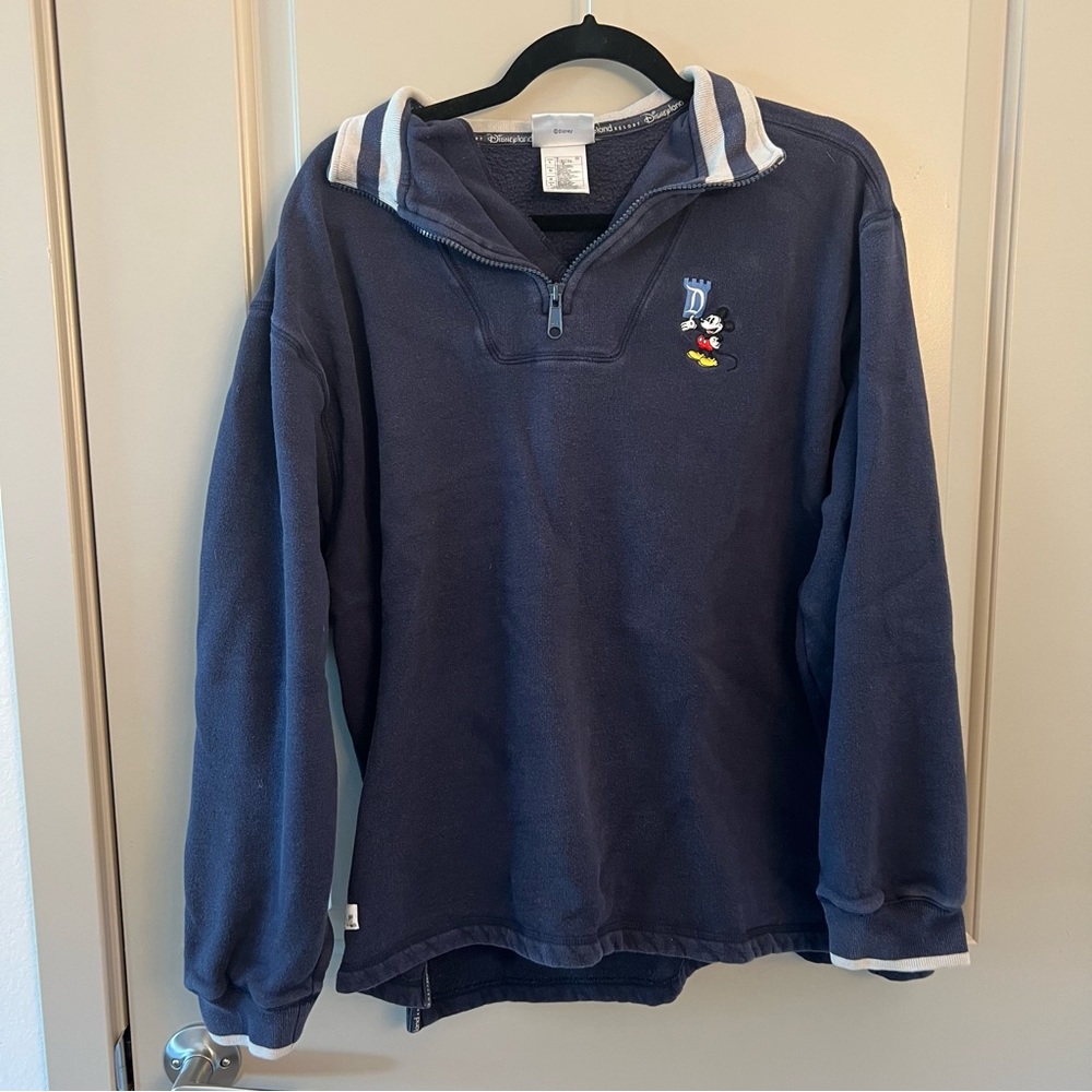 Vintage Disneyland Mickey Mouse Quarter Zip Collared Sweatshirt